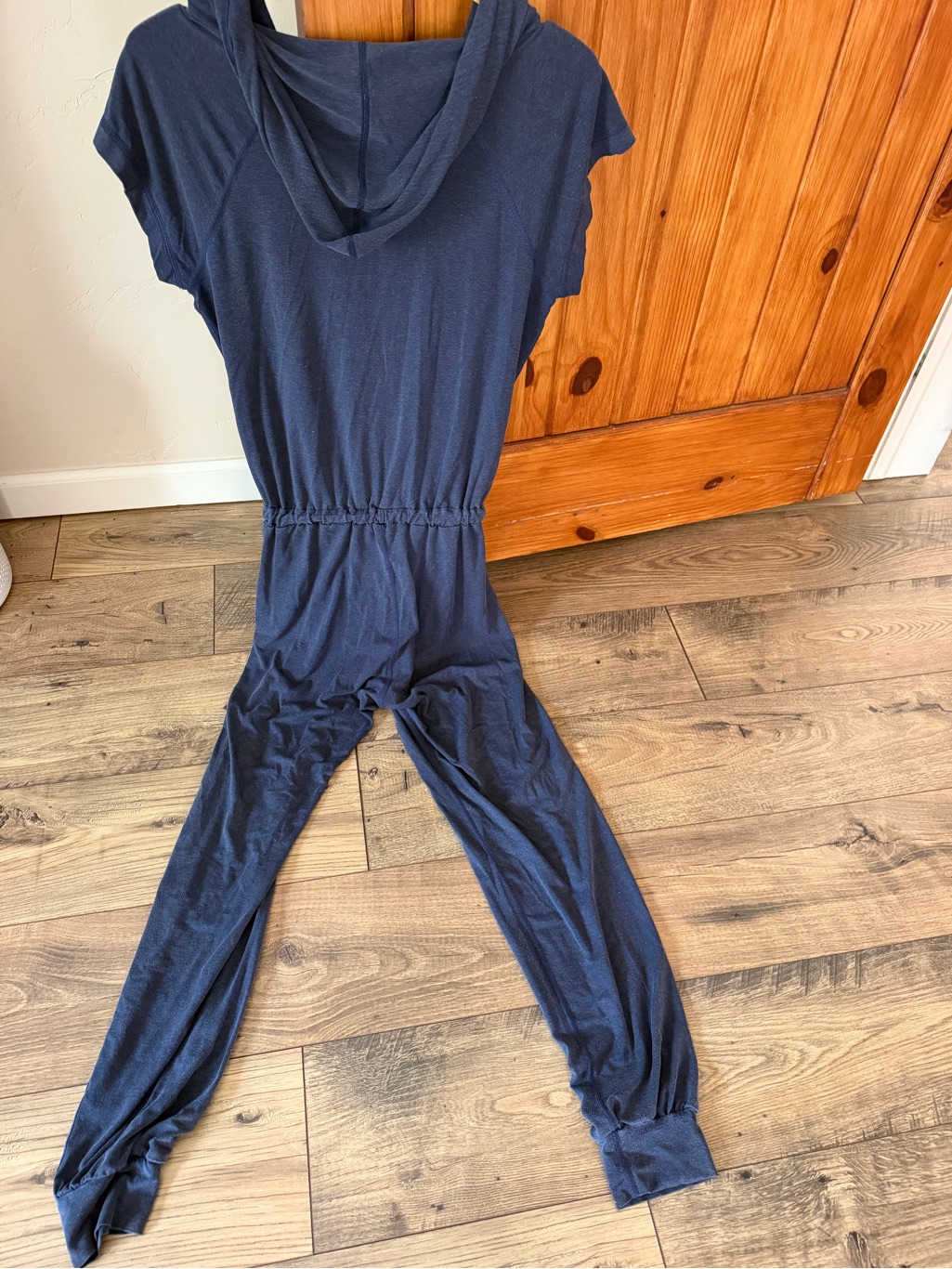 Imbodhi Navy Blue Hooded Short Sleeve Jumpsuit Romper Size Small — image 5 of 8